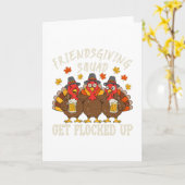 Carte Friendsgiving Squad Turkey Thanksgiving Friends Dr (Fleur jaune)