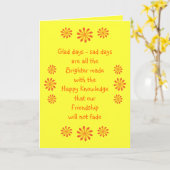 Carte Friendship poem & flowers greeting card (Fleur jaune)