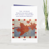 Carte FRIENDSHIP TEA Cross Stitch Style Design (Dos)