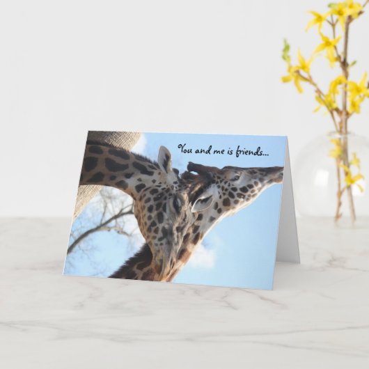 Carte friny birthday card, talking giraffes (Fleur jaune)