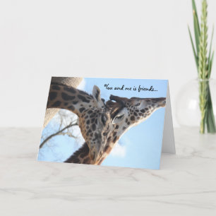Carte friny birthday card, talking giraffes