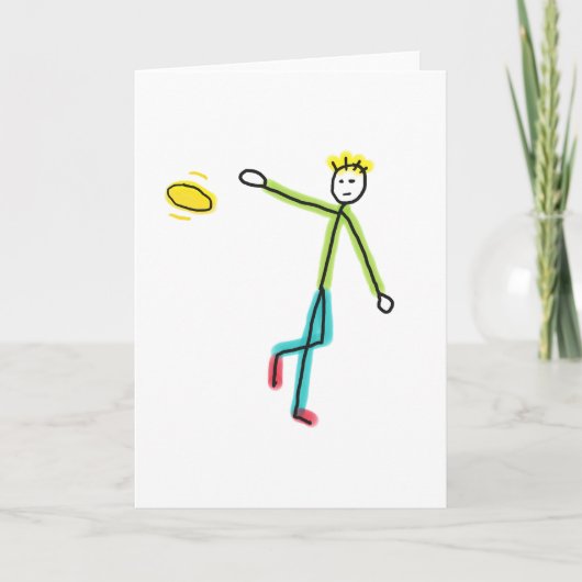 Carte Frisbee Throwing Stickman (Devant)