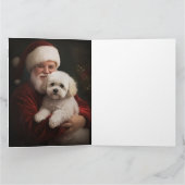 Carte Frise de Bichon avec Noël Festif du Père Noël (Intérieur)