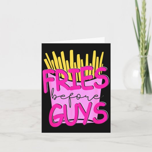 Carte Frites avant les mecs Adolescentes Saint-Valentin (Devant)