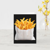 Carte Frites frites drôle de costume de nourriture d'Hal (Fleur jaune)