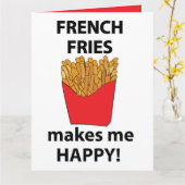 Carte Frites Me Rendent Heureux Frites (Fleur jaune)