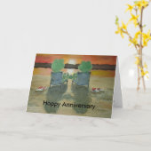 Carte Frog Anniversary Card Hoppy Happy Anniversary (Fleur jaune)