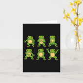Carte Frog Lover Kids Cute Dancing Frogs (Fleur jaune)