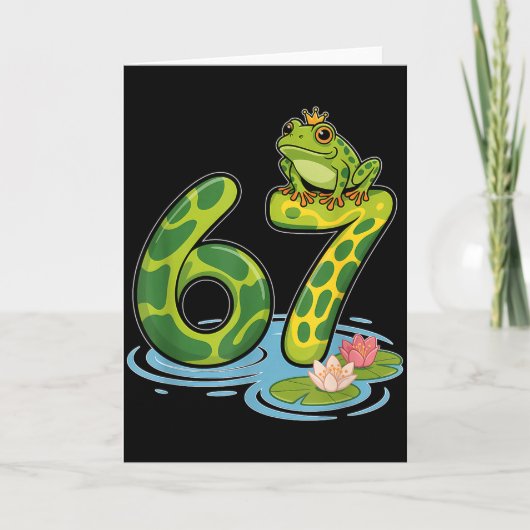 Carte Frog Number 67 Or 67th Birthday Cool Meme Six Seve (Devant)