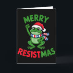 Carte Frog Retro Merry Resistmas Drôle De Noël Politique<br><div class="desc">Frog Retro Merry Resistmas Drôle De Noël Politique</div>