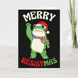 Carte Frog Retro Merry Resistmas Drôle Politique Noël