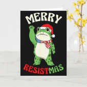 Carte Frog Retro Merry Resistmas Drôle Politique Noël (Fleur jaune)