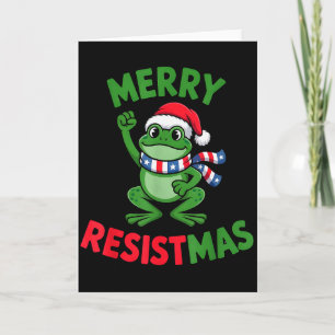 Carte Frog Retro Merry Resistmas Drôle Politique Noël