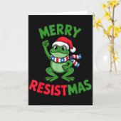Carte Frog Retro Merry Resistmas Drôle Politique Noël (Fleur jaune)