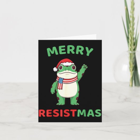 Carte Frog Retro Merry Resistmas Funny Litical Christmas (Devant)