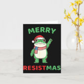 Carte Frog Retro Merry Resistmas Funny Litical Christmas (Fleur jaune)