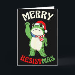 Carte Frog Retro Merry Resistmas Funny Political Christm<br><div class="desc">Frog Retro Merry Resistmas Funny Political Christmas _2</div>