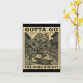 Carte Frog Skateboard Gotta Go The Vibes Are Off Funny G (Fleur jaune)