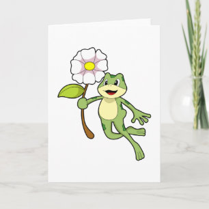 Carte Frog with Flower.
