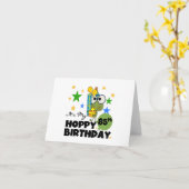 Carte Froggie Hoppy 85e anniversaire (Fleur jaune)