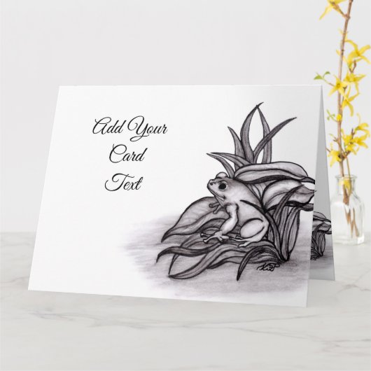 Carte Froggy, Ajouter Votre Texte (Fleur jaune)