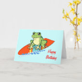 Carte Froggy on a Surboard Birthday (Fleur jaune)