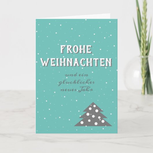 Carte Frohe Weihnachten Typographie Arbre de Noël (Devant)