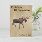 Carte Fröhliche Weihnachten - Bull Moose Sur Ancien Papi (Debout devant)