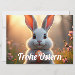 Carte Fröhlicher Osterhase im Zauber des Frühlings