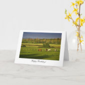 Carte Frôlant des chevaux/poneys - joyeux anniversaire (Fleur jaune)