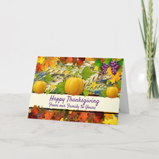 Carte From our Family to Yours, Thanksgiving (Devant)