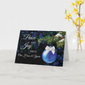 Carte From Our Home to Yours Holiday Greetings Ornament (Fleur jaune)