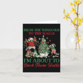 Carte From The Windows To Deck These Halls Raccoon Xmas (Fleur jaune)