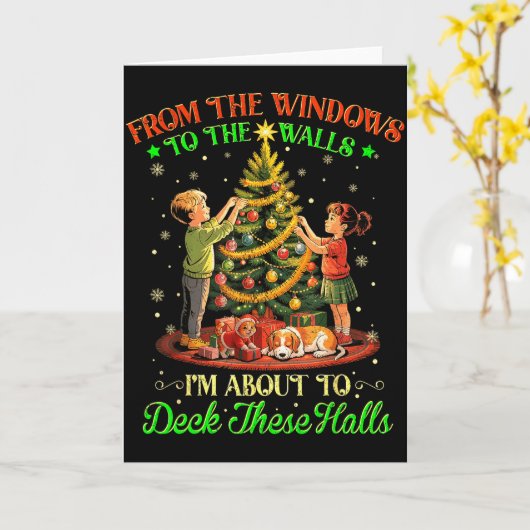 Carte From The Windows To The Walls Funny Christmas Tree (Fleur jaune)