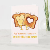 Carte Fromage fondu grillé tendre pour la Saint-Valentin (Devant)