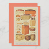 Carte fromage vintage illustration menu fromage (Devant / Derrière)