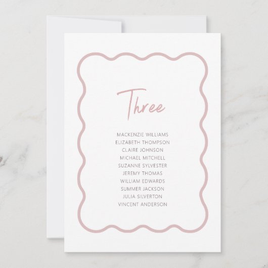 Carte frontalière rose ondulée moderne (Devant)