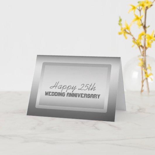 Carte Frontière d'argent 25e anniversaire Mariage (Fleur jaune)
