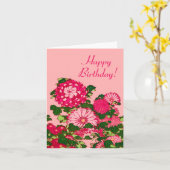 Carte Frontière des fleurs japonaises, Fuchsia et Coral (Fleur jaune)