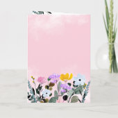 Carte Frontière fleur sauvage Aquarelle rose Anniversair (Dos)