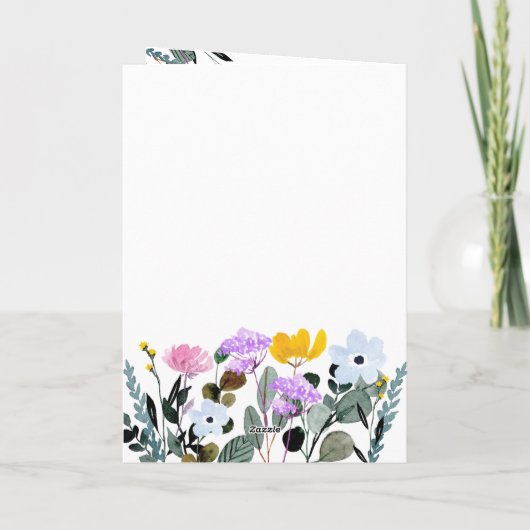 Carte Frontière fleur sauvage fleurissant merveilleux an (Dos)