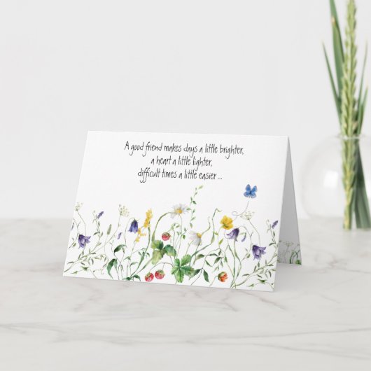 Carte Frontière fleur sauvage pour l'anniversaire de l'a (Devant)