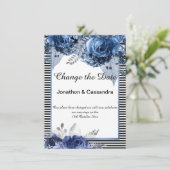 CARTE FRONTIÈRE FLORALE BLEU NOIR STRIPÉ MODIFIER LA DAT (Debout devant)