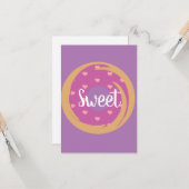 Carte Frosting de beignet rose pour la Saint-Valentin mo (Devant/Arrière en situation)