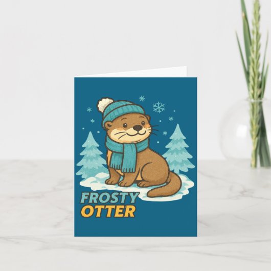 Carte Frosty Otter Winter Charm Art Long Sleeve (Devant)