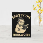 Carte Frosty The Bookworm Snowman Reading  (Fleur jaune)