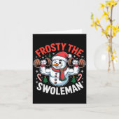 Carte Frosty The Swoleman Funny Gym Swole Bro Snowman (Fleur jaune)