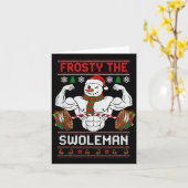 Carte Frosty The Swoleman Ugly Christmas Sweater Funny X (Fleur jaune)