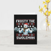Carte Frosty The Swoleman Ugly Funny Christmas Snowman W (Fleur jaune)