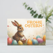 Carte Frühlingsgrüß vom Osterhasen (Debout devant)